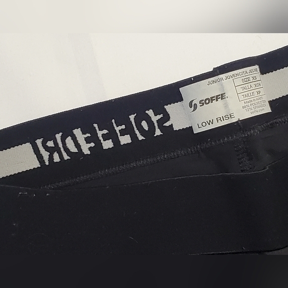 SOFFE DRI WOMENS CAPRI Black With White Letters ULTIMATE Warm Up Capri Leggings - Picture 3 of 4